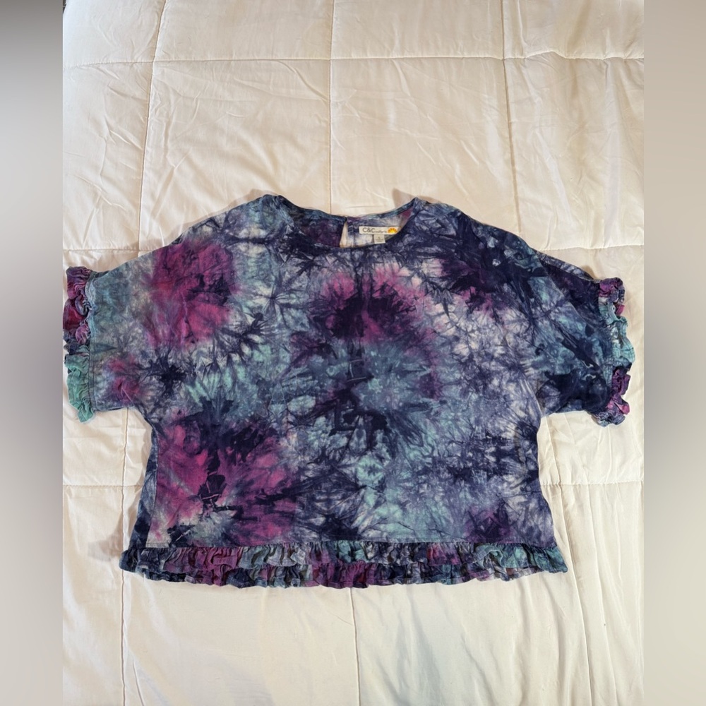 C&C California tie dye crop tee. S